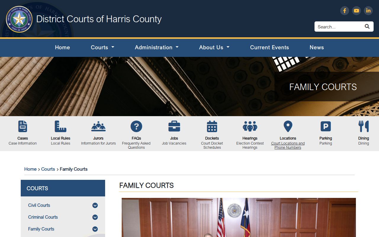 Harris County court calendar family court roster