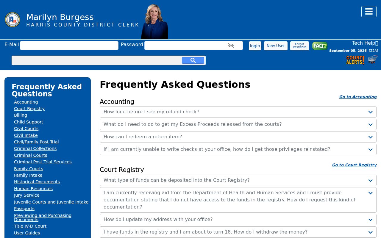 Harris County court docket records FAQ